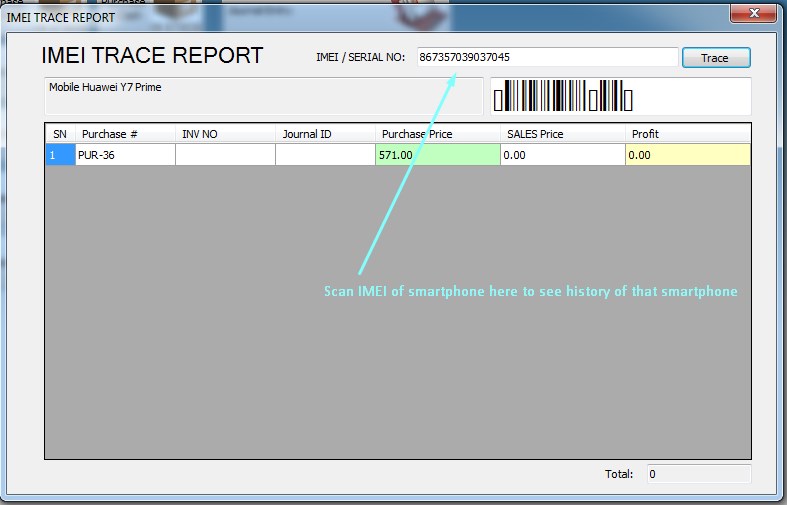 IMEI tracing of smartphones in iGreen