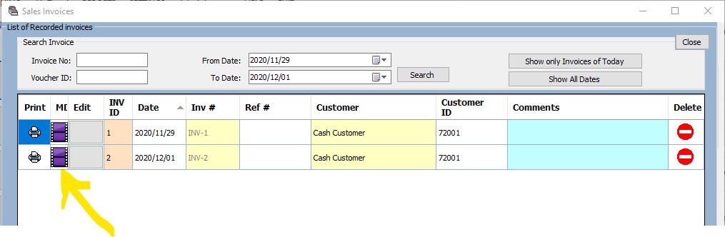 Media management for invoices in iGreen