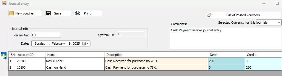 double entry for cash payment to suppliers or payable accounts